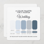 Icy Blue Soft Silver Winter Wedding Palette Card 招待状 (正面/裏面)