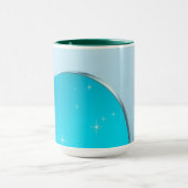 Icy Cyan Luxury Titanium Sparkle Burst マグカップ (中央)