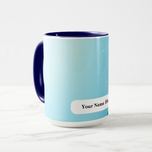 Icy Cyan Titanium Sparkle Burst マグカップ (正面左)