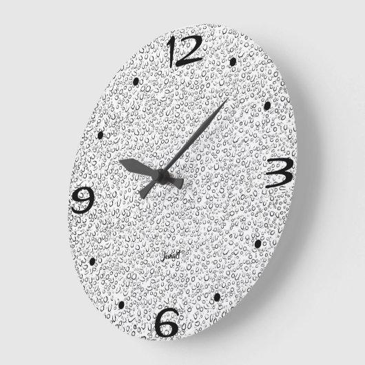 Icy Fog Gray Dapple Modern Bathroom Wall Timepiece ラージ壁時計 (傾斜)