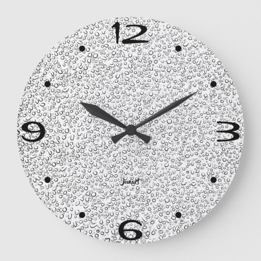 Icy Fog Gray Dapple Modern Bathroom Wall Timepiece ラージ壁時計 (正面)