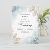 Icy Frost Botanical Romance Wedding 招待状 (スタンド正面)