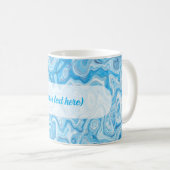 Icy Glacier Blue Marble Texture Abstract Liquid コーヒーマグカップ (正面右)