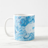 Icy Glacier Blue Marble Texture Abstract Liquid コーヒーマグカップ (左)