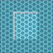 Icy Hexagon Pattern with Snowflakes ファブリック (タイル)