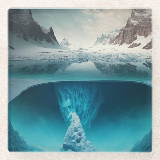 Icy Mountain View ガラスコースター (正面)