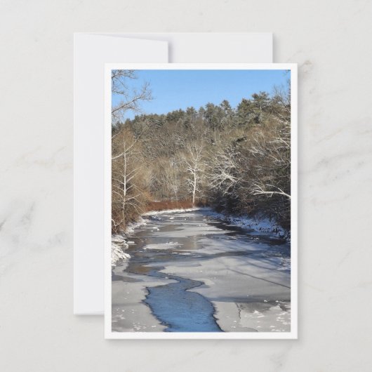 Icy NH River during January Note Card ノートカード (正面)