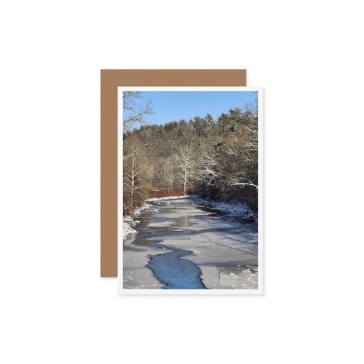 Icy NH River during January Note Card ノートカード (正面/裏面インサイチュ)