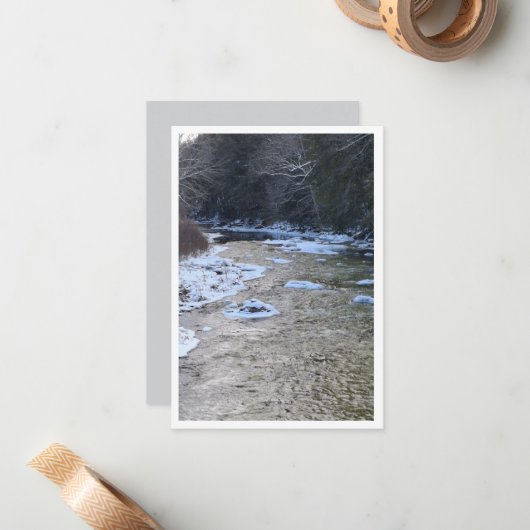 Icy NH River during January Note Card ノートカード (正面/裏面インサイチュ)
