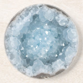 Icy Pale Blue Celestite Crystal Geode Printed  コースター (正面)