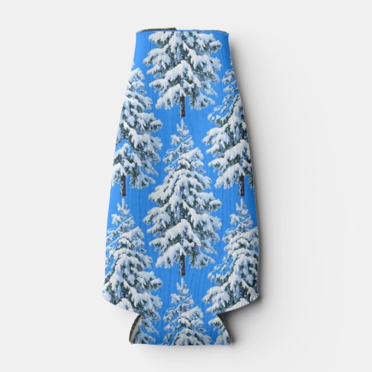 Icy Tree Dreams Snowy Forest ボトルクーラー (正面)