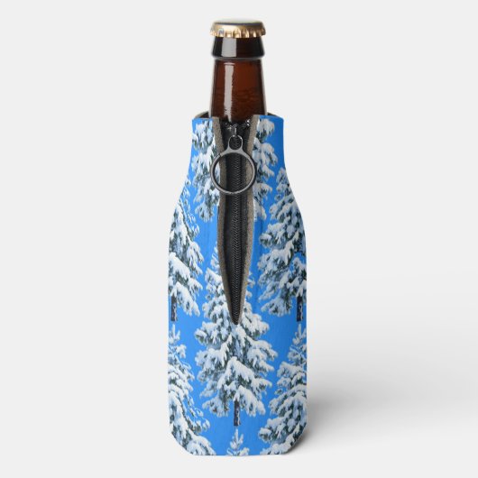 Icy Tree Dreams Snowy Forest ボトルクーラー (ボトル裏面)