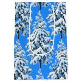 Icy Tree Dreams Snowy Forest ミディアムペーパーバッグ (裏面)