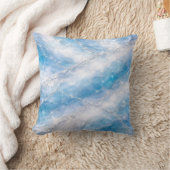 Icy Winter Wonderland Marble with Silver Veining クッション (ブランケット)