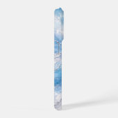 Icy Winter Wonderland Marble with Silver Veining iPhoneケース (右側面)