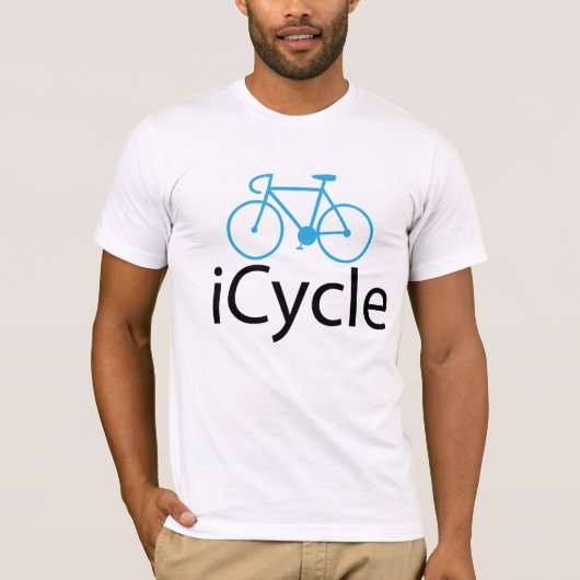 iCycleの青のバイク Tシャツ (正面)