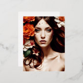 IDのフローラポートレートに関する問題がある 箔シーズンポストカード (正面/裏面)