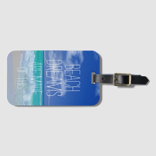 IDの挿入物が付いているビーチの夢のバッグのラベル ラゲッジタグ (正面横)