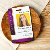 IDの紫および金ゴールドの公証人テンプレート バッジ