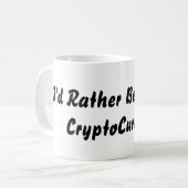 IDはむしろ暗号のマグを採鉱しています コーヒーマグカップ (正面左)