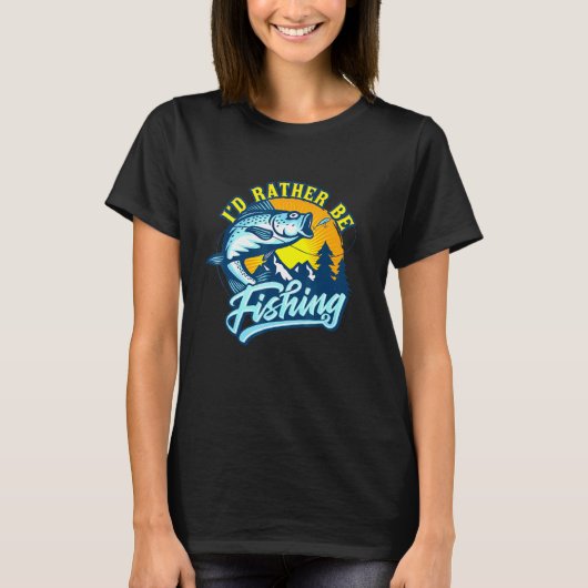 Idはむしろ魚釣り魚釣りポールレイクバスフィッシュF Tシャツ (正面)