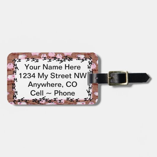 IDは~ピンクのPiggysに付けます ラゲッジタグ (正面横)