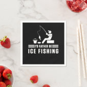 Idむしろ氷の魚釣りロッド漁師フィッシャギフト スタンダードカクテルナプキン (インサイチュ)