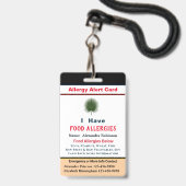 IDカスタム識別アレルギー警告カード バッジ (ストラップ付き表面)