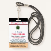 IDカスタム識別アレルギー警告カード バッジ (正面ランヤード)