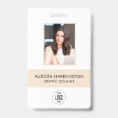 IDカモダンードクリーム従業員の写真ロゴ バッジ (表面)