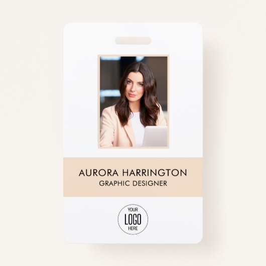 IDカモダンードクリーム従業員の写真ロゴ バッジ (正面)