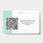 IDカモダンードミニマルQRラウンドフォト バッジ (裏面)