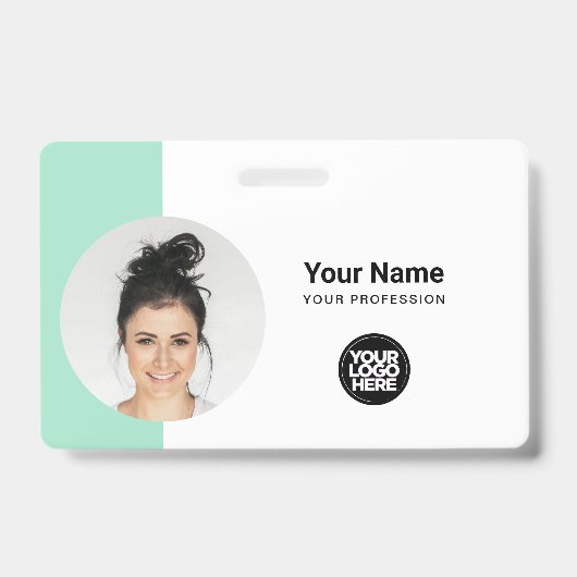 IDカモダンードミニマルQRラウンドフォト バッジ (表面)