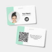 IDカモダンードミニマルQRラウンドフォト バッジ (表裏)