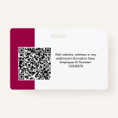 IDカモダンードミニマルQRラウンドフォト バッジ (裏面)