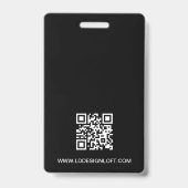 IDカードのシンプルモダン白黒カスタム写真 バッジ (裏面)