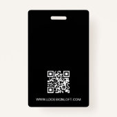 IDカードのシンプルモダン白黒カスタム写真 バッジ (裏面)