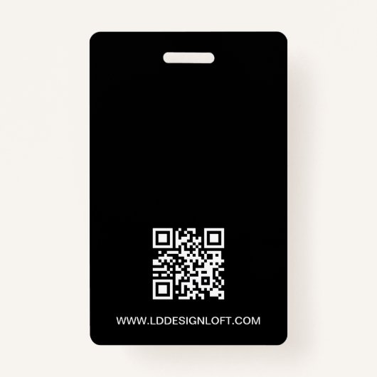 IDカードのシンプルモダン白黒カスタム写真 バッジ (裏面)