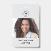IDカードの写真とロゴアップロード従業員 バッジ (Front)