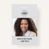 IDカードの写真とロゴアップロード従業員 バッジ (正面)