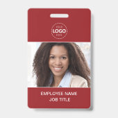 IDカードの写真とロゴアップロード従業員 バッジ (正面)