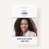 IDカードの写真とロゴアップロード従業員 バッジ (正面)