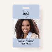 IDカードの写真とロゴアップロード従業員 バッジ (正面)