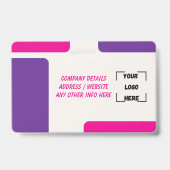 IDカードバッジ | シンプルなビジネス従業員写真 バッジ (裏面)