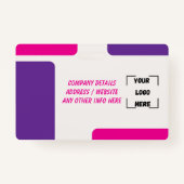 IDカードバッジ | シンプルなビジネス従業員写真 バッジ (裏面)