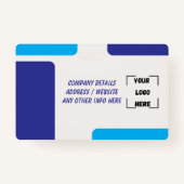 IDカードバッジ | シンプルなビジネス従業員写真 バッジ (裏面)