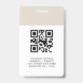 IDカードミニマルモダンナリストグレー写真名ロゴ バッジ (裏面)