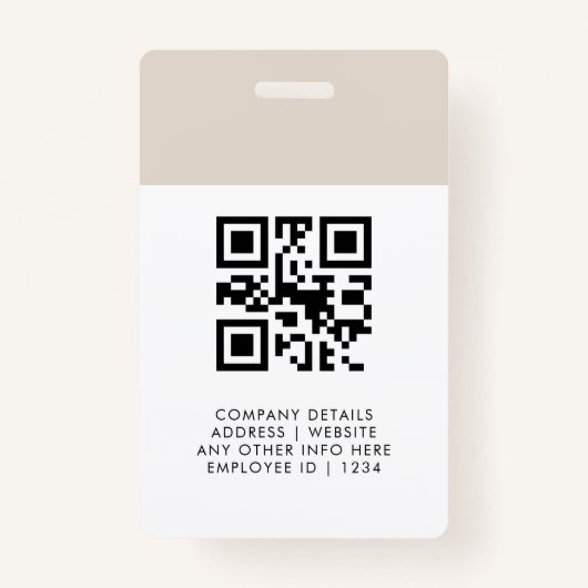 IDカードミニマルモダンナリストグレー写真名ロゴ バッジ (裏面)