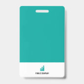 IDカードモダンミニマリストの緑のスタッフ従業員 バッジ (裏面)