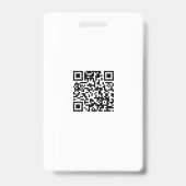 IDカード | シンプル モダン 写真 ロゴ QR バッジ (裏面)